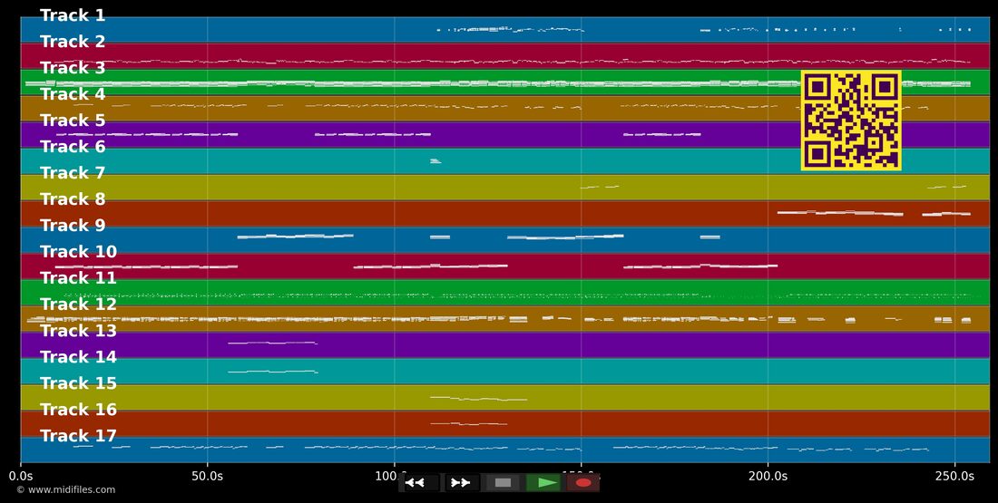 Terre — Florent Pagny: multitrack MIDI piano roll