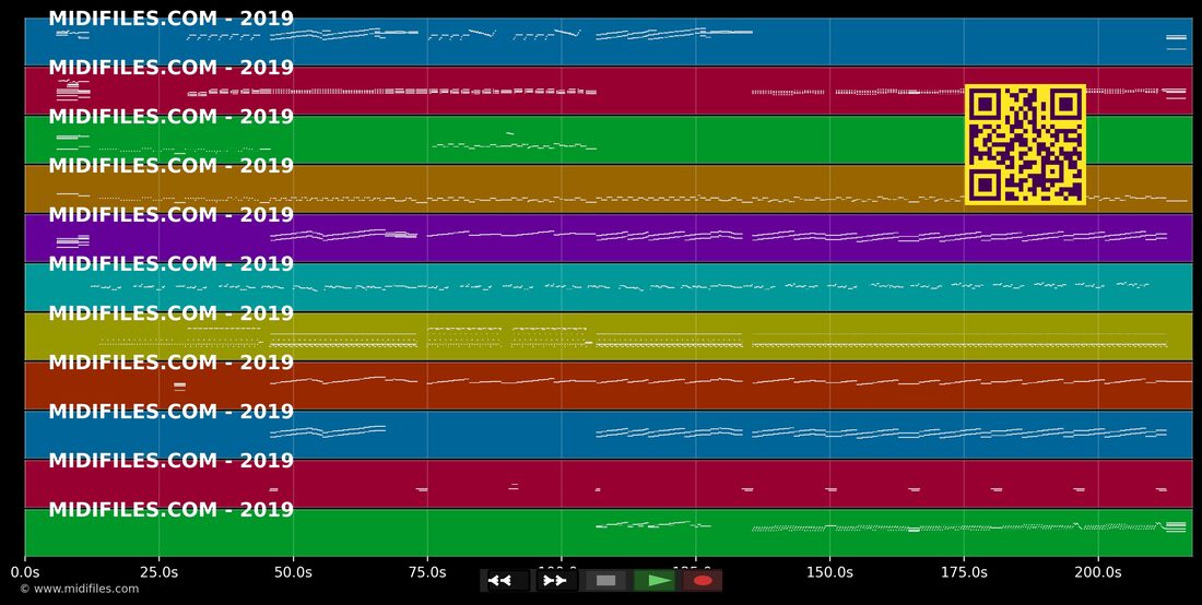 Le rital — In the style of Claude Barzotti: multitrack MIDI piano roll
