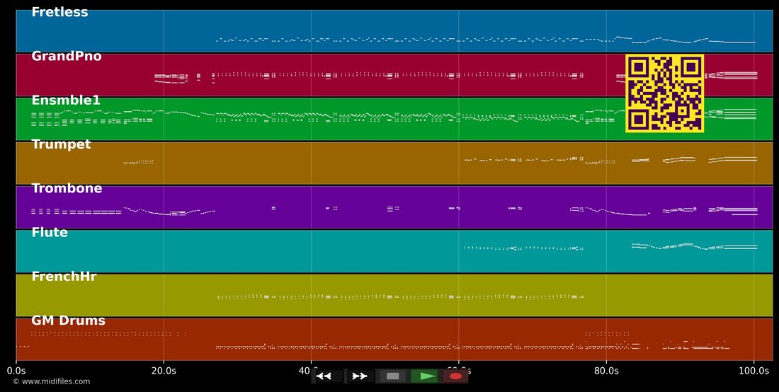 Oh! Susanna — James Last: multitrack MIDI piano roll