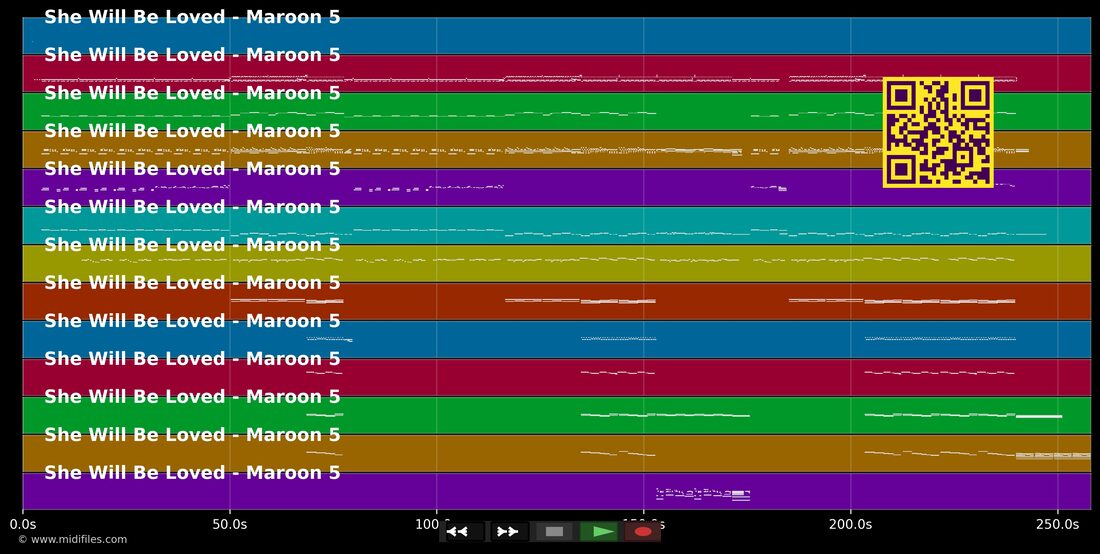 She Will Be Loved — Maroon 5: multitrack MIDI piano roll