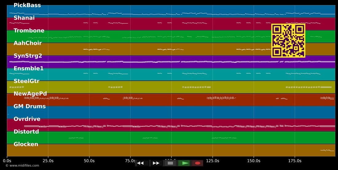 Sieben — Subway To Sally: multitrack MIDI piano roll