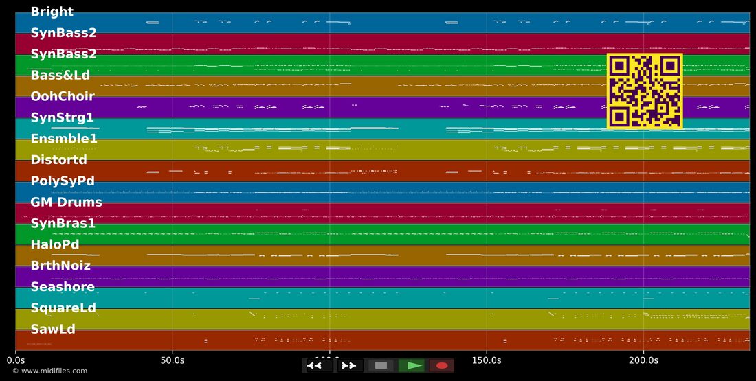 Square Rooms — Mickie Krause: multitrack MIDI piano roll